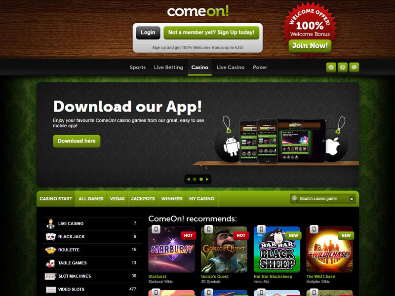 Comeon Casino Review