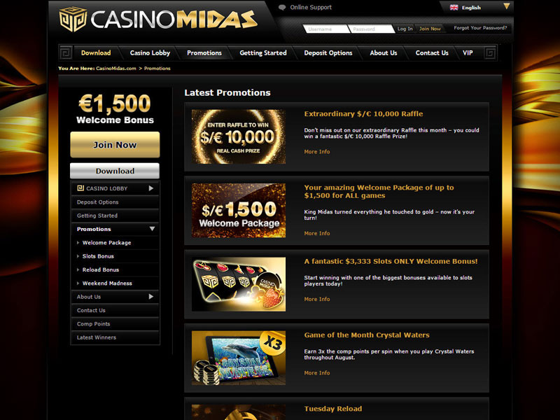 бесплатные вращения Casino MIDAS