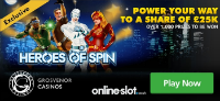 Grosvenor Casino releases the latest exclusive online slot Heroes of Spin